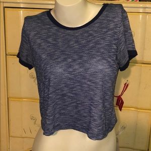 Blue & white crop top